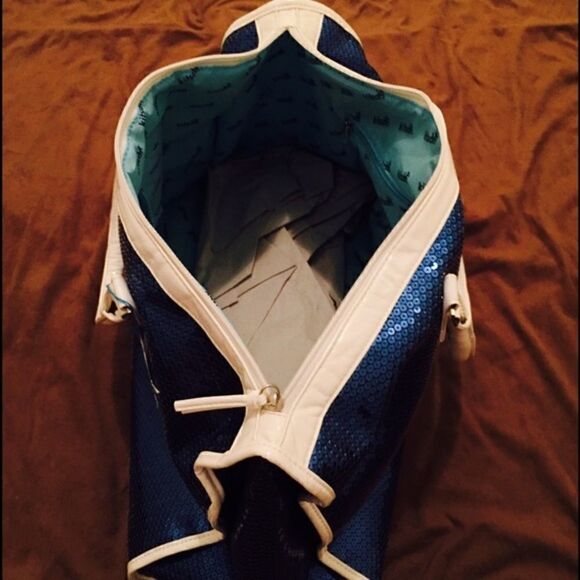 Kitson Blue Sparkly Sequin Duffle Bag - Picture 2 of 2